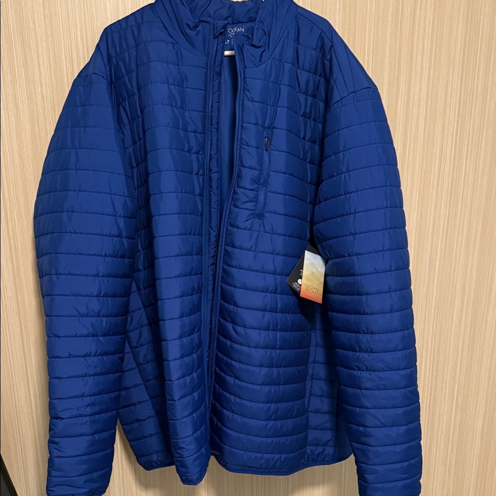 NWT-3 XLT Ocean+Coast Men's Vibrant Blue Puffer Jacket